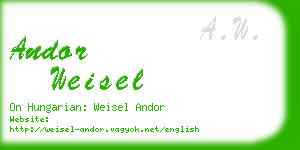 andor weisel business card